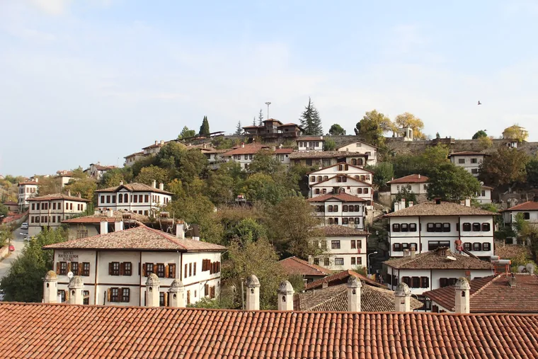 Osmanske trehus i terrassene i Safranbolu